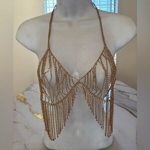 Hera Collection Gold Beaded Chain Top